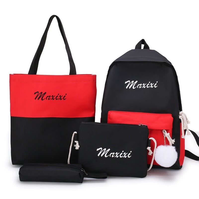 [ COD ] ZOLA - Tas Ransel Backpack Fashion Wanita DONA-MAXIXI(HITAM MERAH)