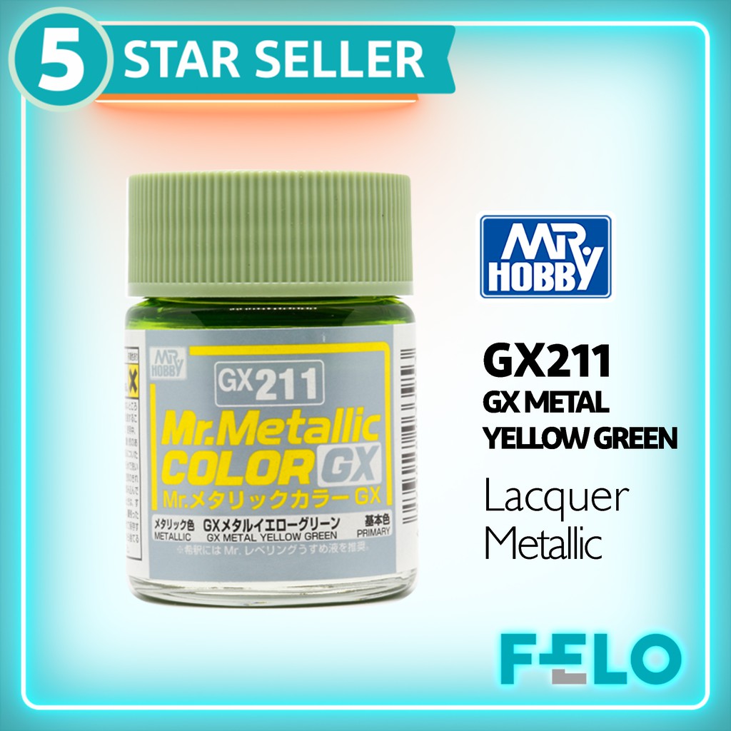 CAT GUNDAM - MOKIT MR COLOR METAL YELLOW GREEN GX 211 / MR HOBBY GX211