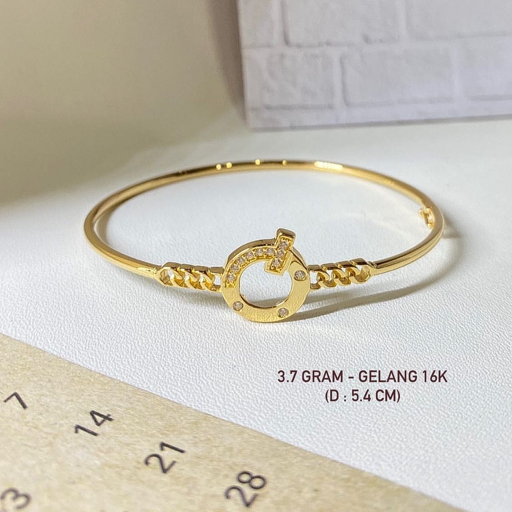 Banyak motif yaa Gelang oval anak dan dewasa emas asli kadar 700 70 16k keylock love rolexx branded crown kupu2 bintang krum putih cartie bulat tangan korean aesthetic gold bangle