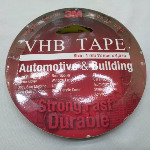 

Double Tape Isolasi Bolak-Balik 3M VHB 12mm x 4.5m Super Lengket Asli Termurah Surabaya
