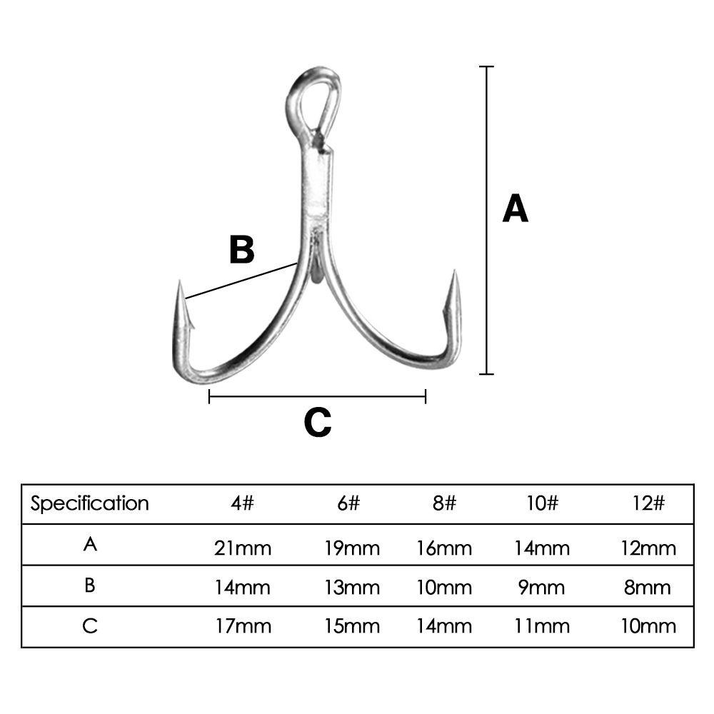 Nanas 30PCS/Set Fishhooks Ahite Nikel Berduri Kait Diasah Treble Jig