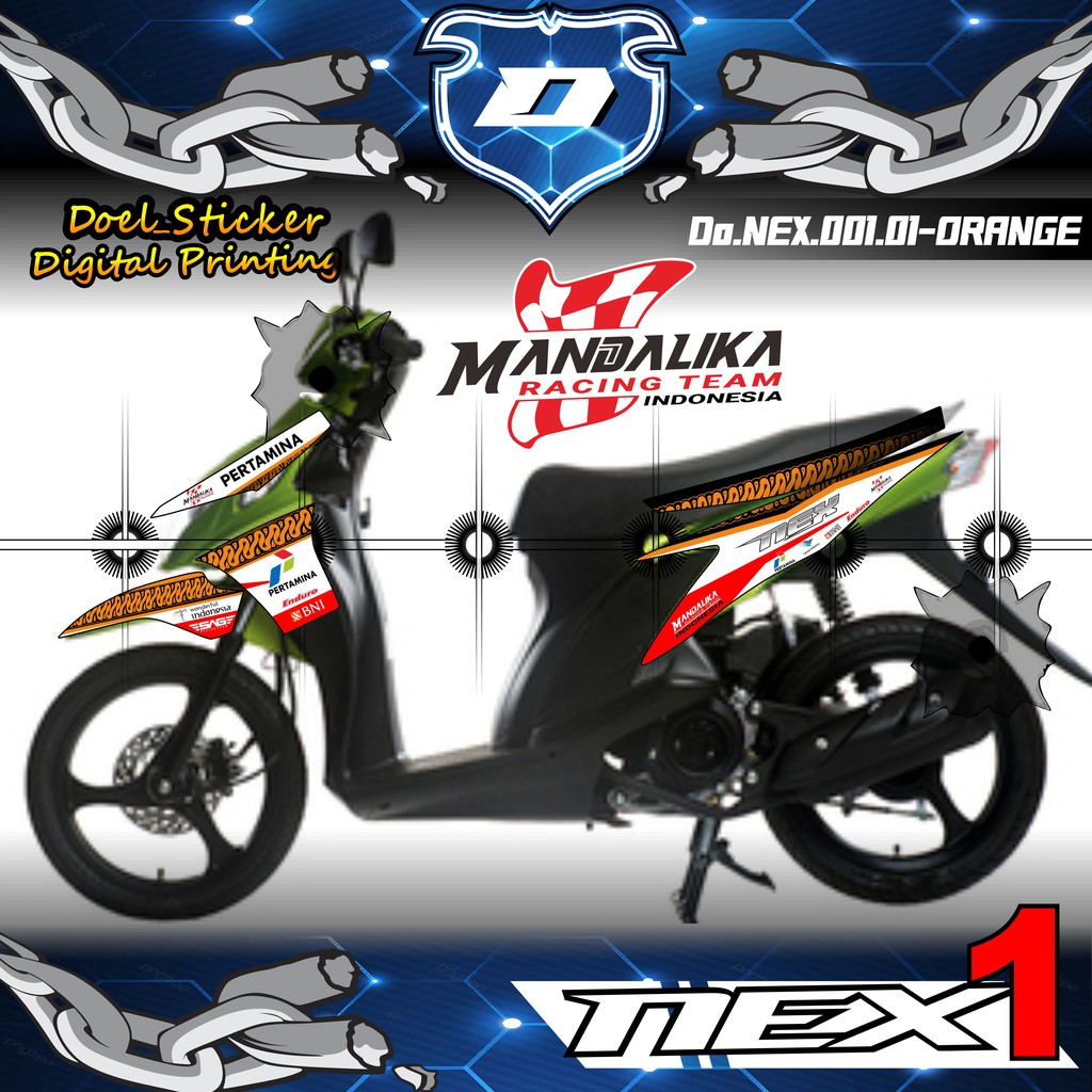 Sticker Striping Variasi Nex 1/Nex Old - Striping Motor Nex 1/Nex Old  MANDALIKA DOEL 001