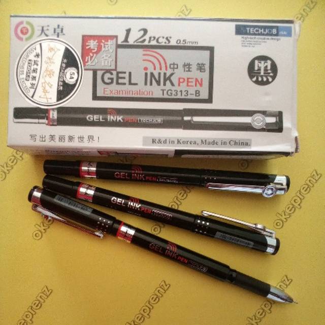 

pulpen gel techjob tg 313-b pen tizo