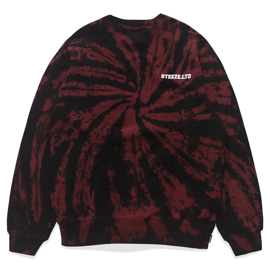 STEEZE.LTD - TIE DYE MINI COLLEGE CREWNECK BURGUNDY