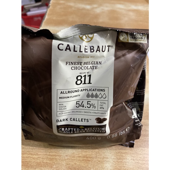 

COKELAT- CALLEBAUT DARK 54% 811NV 400 GR SMALL PACK BELGIAN CHOCOLATE -COKELAT.