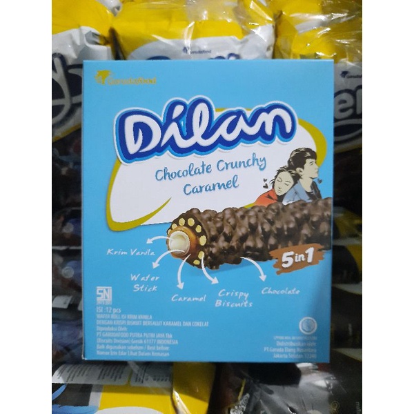 

FREE PACKING KARDUS !!! Dilan Chocolate Crunchy Caramel 1 Box isi 12 pcs
