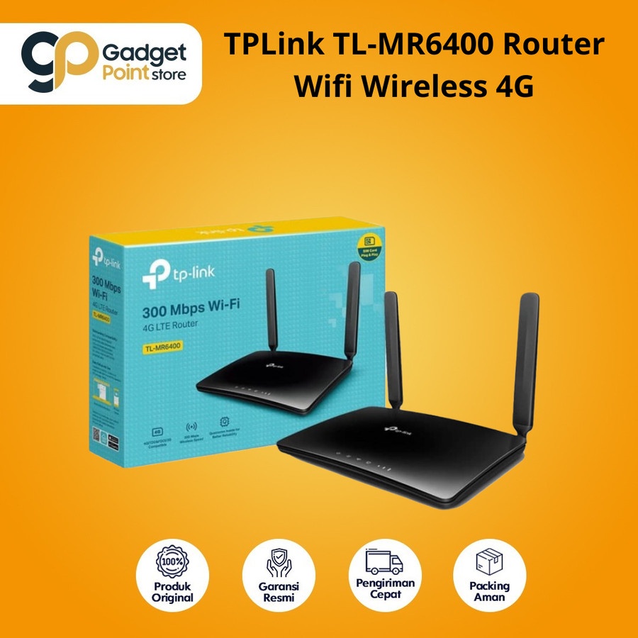 TPLink TL-MR6400 Router Wifi  Modem Wireless  4G Speed Up to 300Mb/s - Original Garansi Resmi 1 Tahun