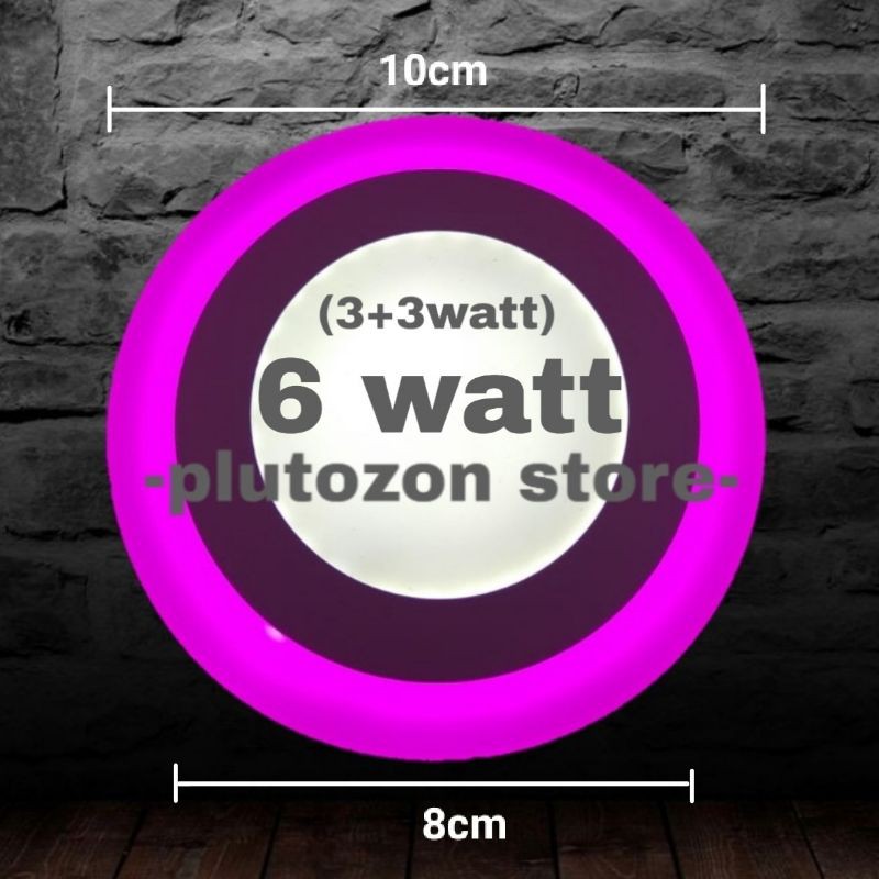 (6WATT) Lampu plafon lampu downlight 2 warna list warna pink