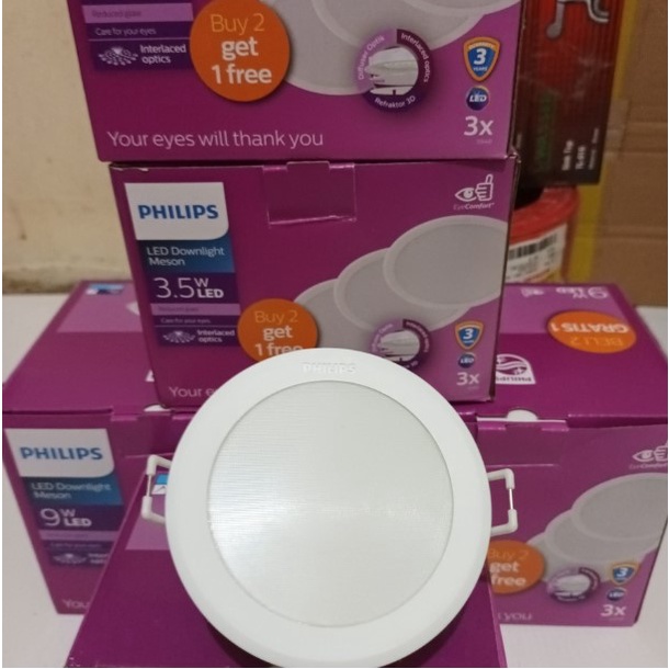 Philips Lampu Downlight LED Meson 3.5W Paket Isi 3 Putih 3,5 Watt