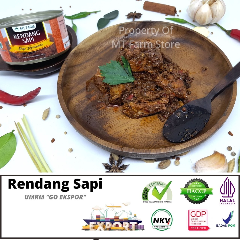 

Rendang Sapi Kaleng Siap Saji Makanan Instan Bumbu Asli Rendang Halal Khas Jawa Barat Nusantara MT Farm 220 Gram