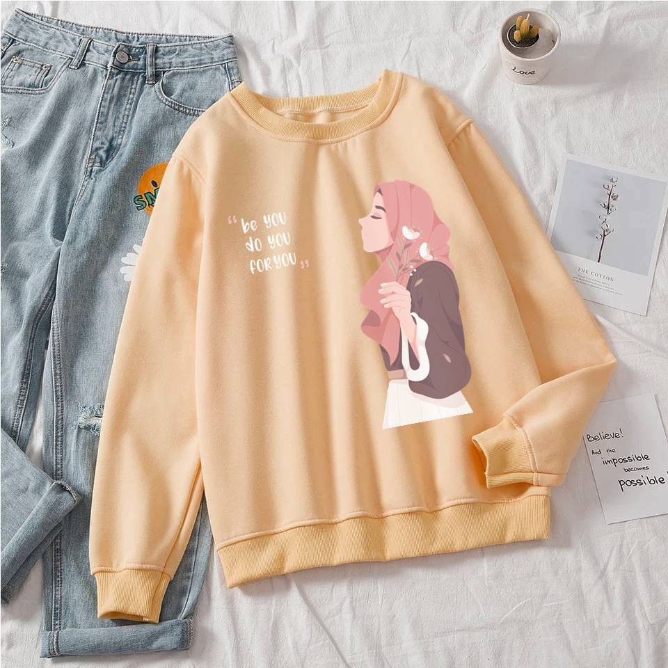 Be You Sweater Wanita Oversize Fleece Size  M - XXL