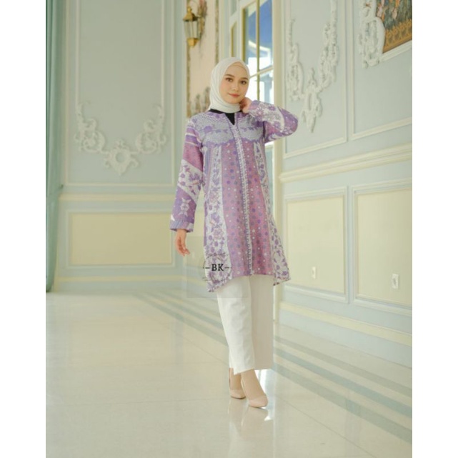 TUNIK BATIK MODERN SOFTCOLOR JASMINE TERBARU || ATASAN WANITA || M-L-XL-XXL-XXXL