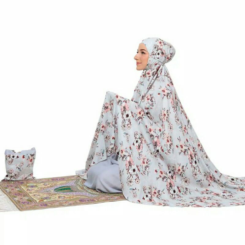 Mukena Tazbiya collection -  PEONY GREY