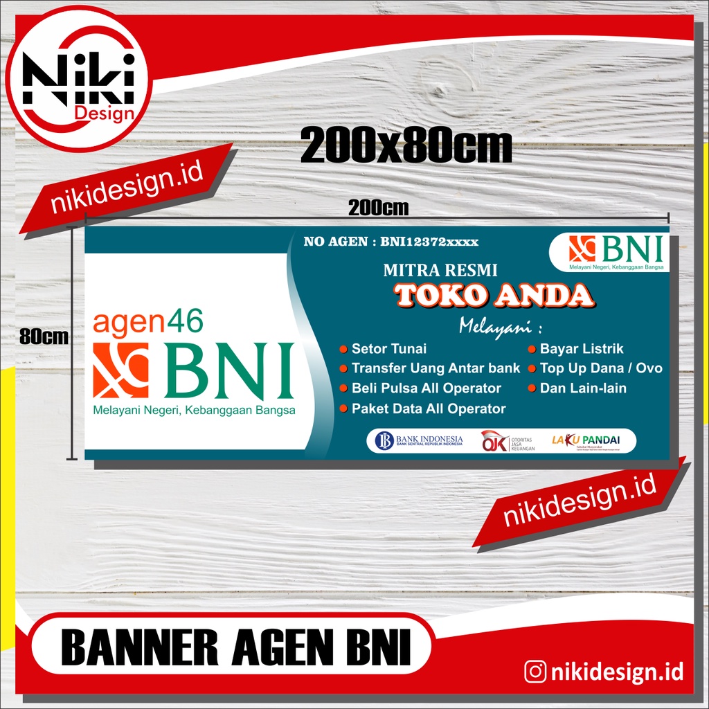 BANNER BNI / BANNER AGEN 46 BNI / CETAK BANNER BNI / BNI / AGEN 46 / BANNER BANK / BANNER JUALAN / 1