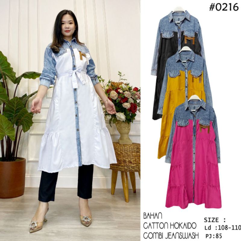 New Tunik Jeans Premium/MIDI dress jeans/Tunik Import wanita