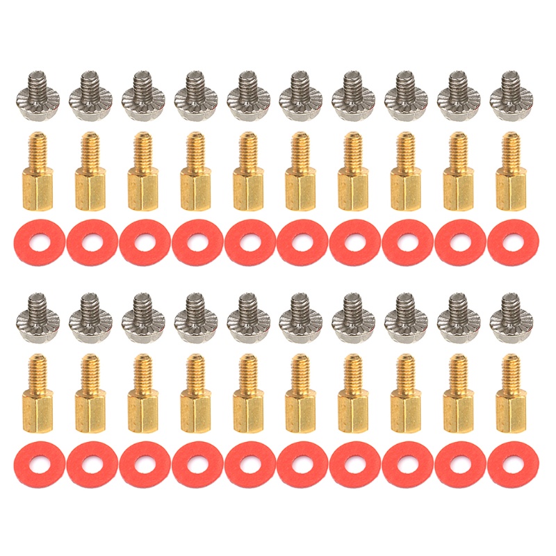 Btsg High Grade Carbon Steel PC Untuk Case Fans 6.5mm 6-32-M3 Motherboard Riser+20Pcs Sekrup+20Pcs Washers Gasket Brass