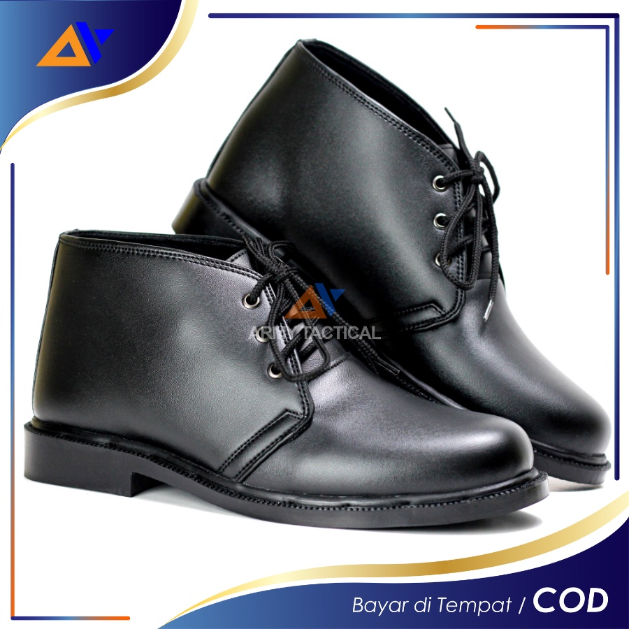 Sepatu Dinas PDH Kerja TNI Dof Pria Paskibraka Satpam Security Sepatu Pantofel Tali Oxford Hitam Pria - BT03