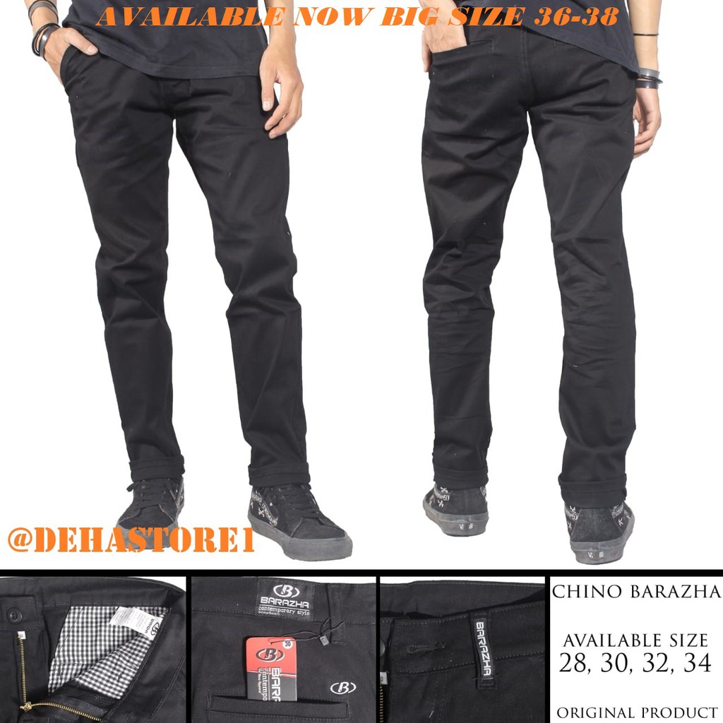 Celana Chino Panjang Regular Fit Stretch/Elastis 28-40 Barazha