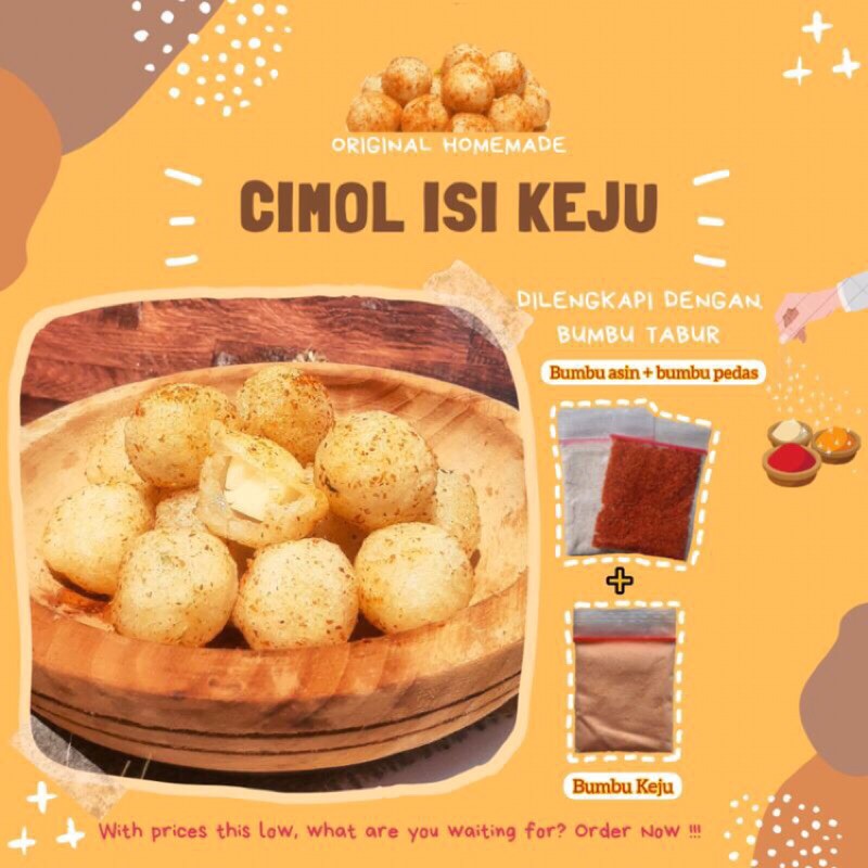 

PAKET RESELLER CILOK CIMOL ISI KEJU (FREE BUMBU ASIN PLUS CABAI)