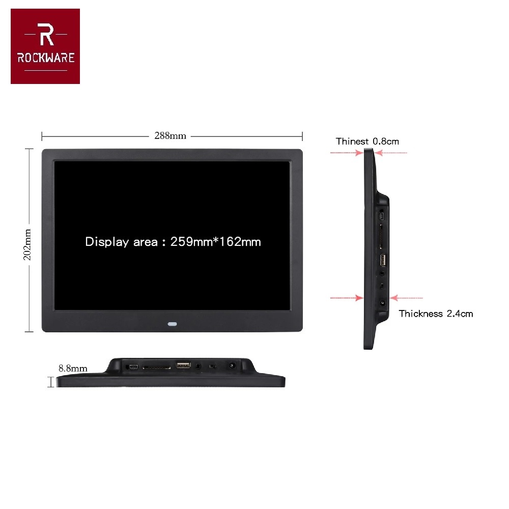 ROCKWARE RW-SJD1203 - 12 inch Digital Photo Frame - Frame Foto Digital