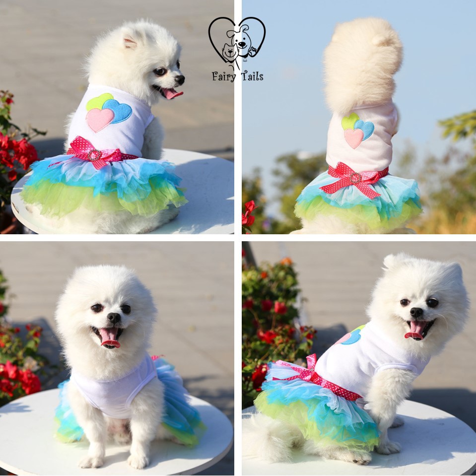 Baju Anjing Kucing Kostum Dress Princess Warna Warni dengan Rok Tutu | Pet Colorful Tutu Princess Dress