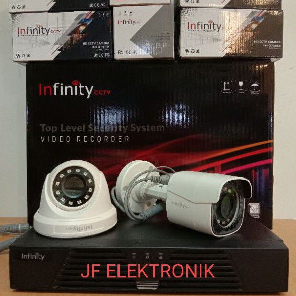 paket cctv infinity 4 channel dengan 2 kamera infinity 2mp 1080p