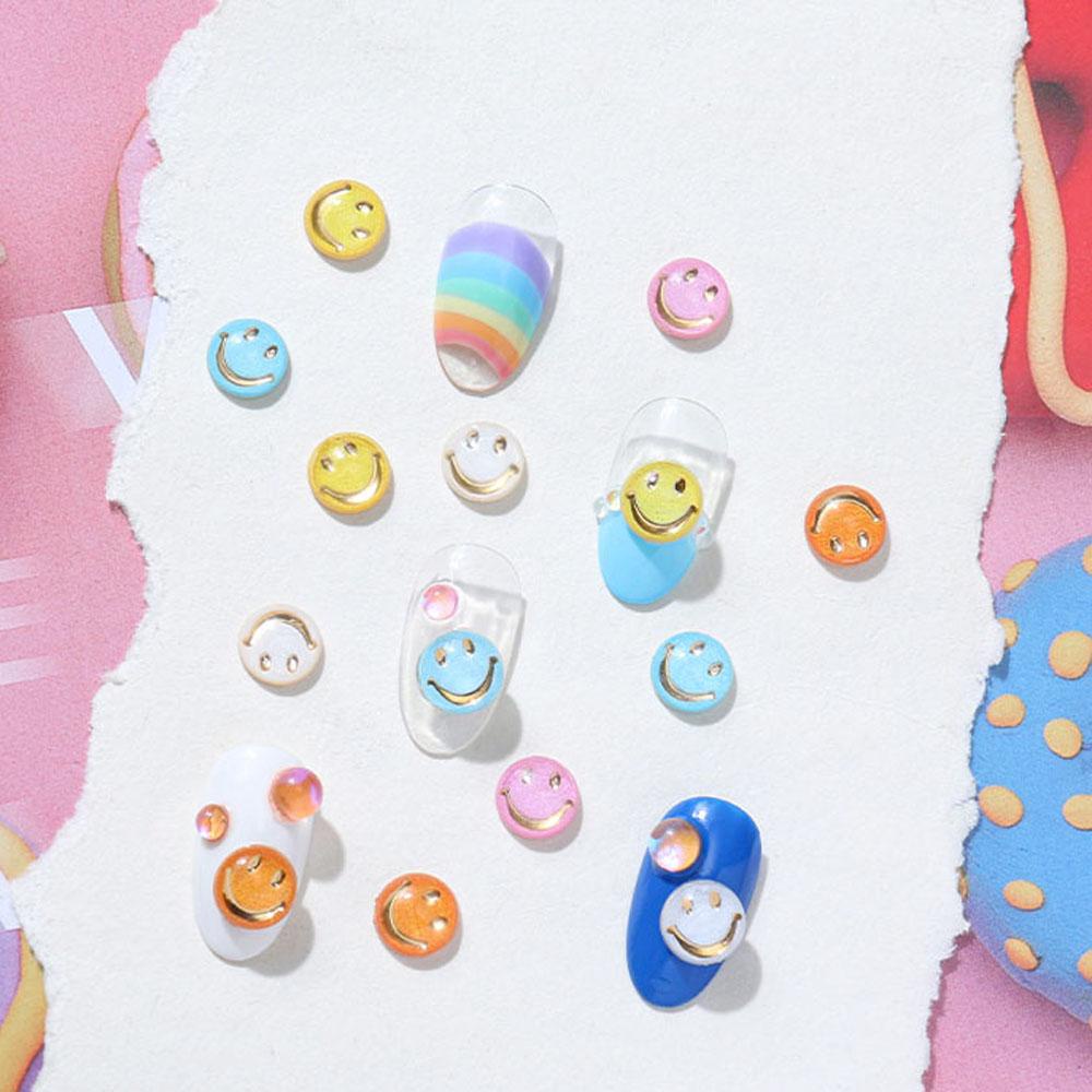 NEEDWAY Perhiasan Kuku Smiley Face Gaya Jepang Timbul Tiga Dimensi Bunga Matahari DIY Nail Art