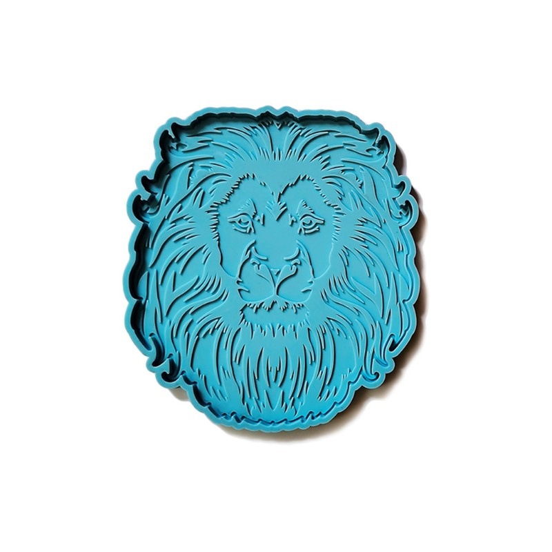 Glitter Lion Head Tray Epoxy Resin Mold Coaster Casting Silicone Mould DIY Crafts Jewelry Home Decorations Making Tool