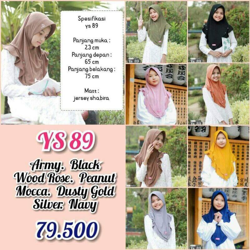 KERUDUNG BERGO YS 89 || HIJAB INSTAN || HIJAB ANAK KEKINIAN || YASMIN HIJAB || JERSEY