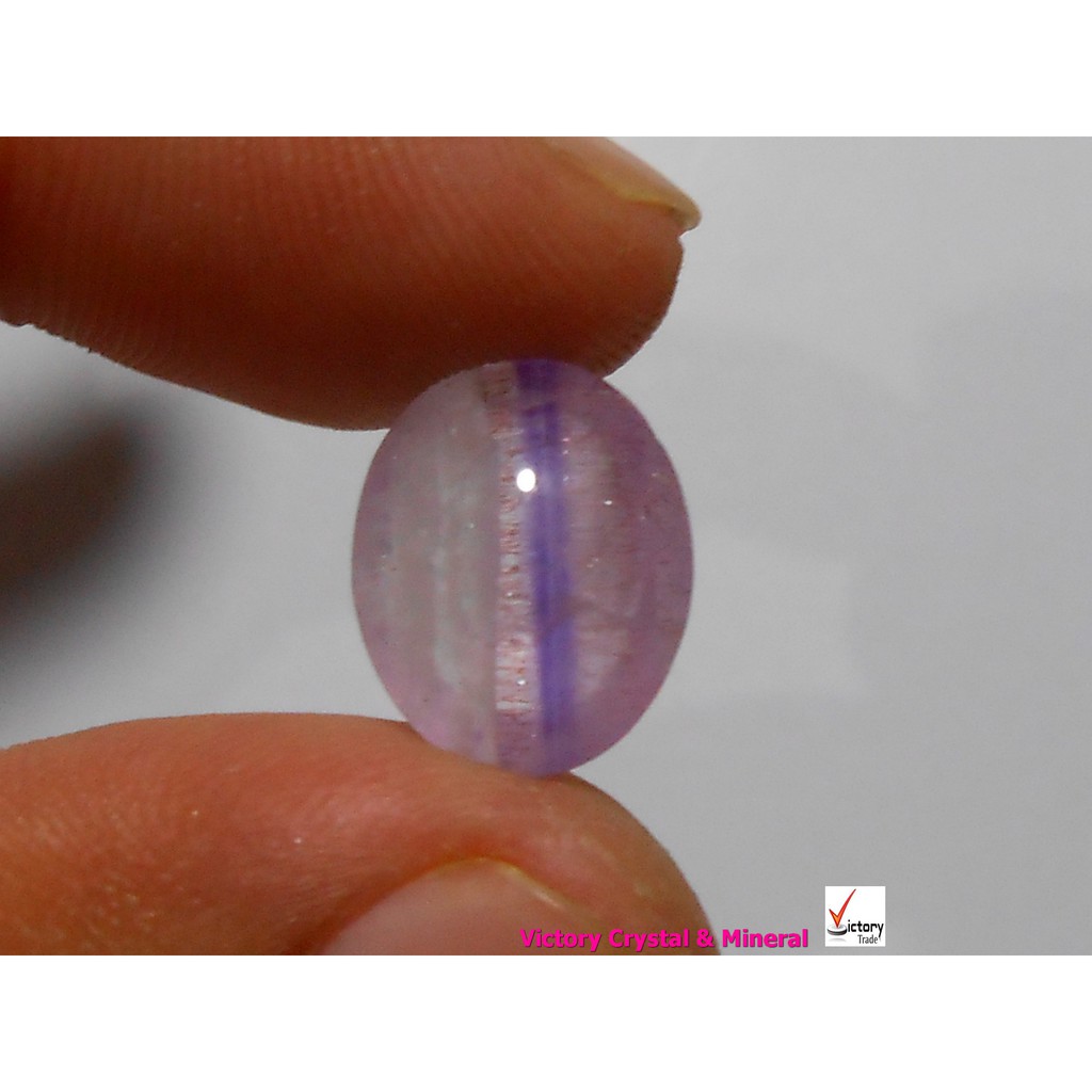 Kecubung Kalimantan Antik & Langka Ungu Rambut Merah Perak Tricolor Natural 790