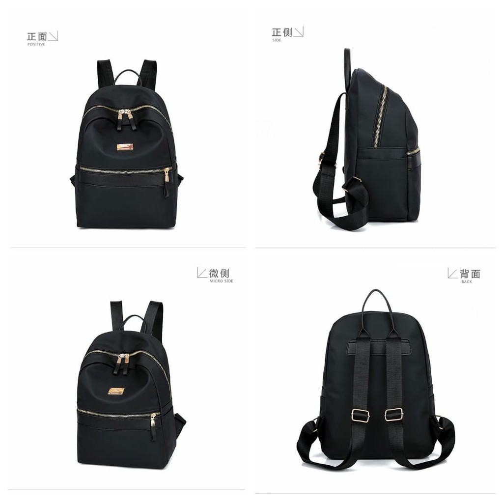 TAS RANSEL WANITA ANTI AIR MESTONA TA201B5 BONUS POUCH HITAM IMPORT PREMIUM MURAH KULIAH SEKOLAH ABG