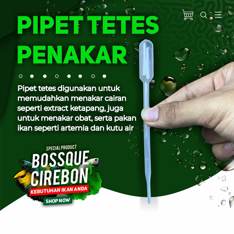 Pipet Tetes Penakar Pakan Kutir Artemia Kutu Air Obat Suplemen Ikan Hias Cupang Gupy Moly Ukuran 1ml 3ml 5ml