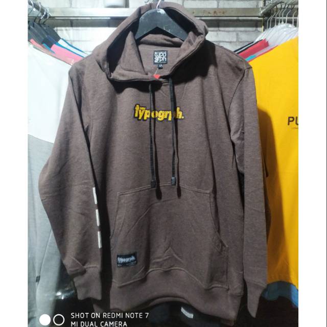 Jaket Jumper Hoodie Finger Typogrph Premium M-XL Brown