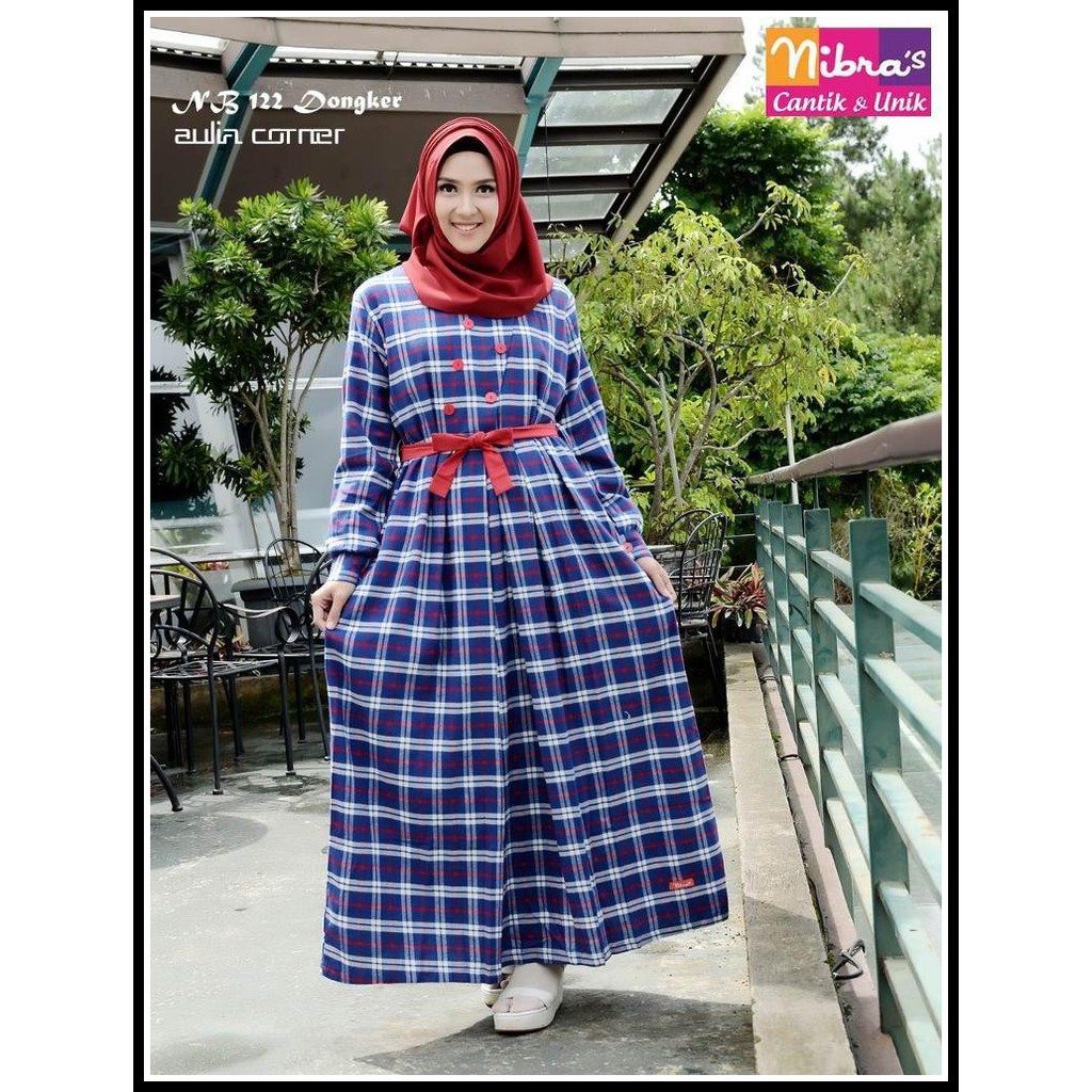 Baju Gamis Model Sekarang Nibras NB 122 Dongker Baju Wanita Terbaru Gamis Terbaru