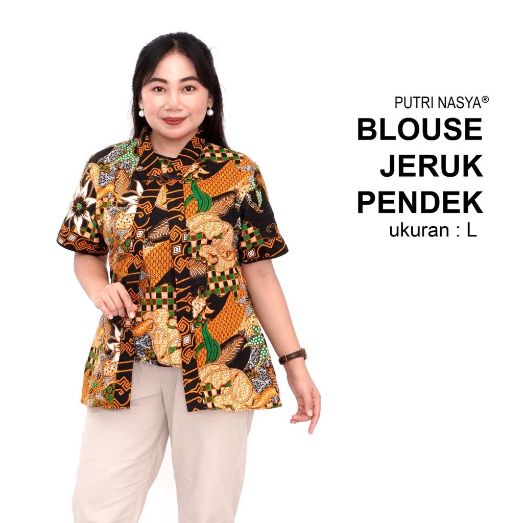 Blouse Big Size Wanita Atasan Batik Jumbo LD 140 Pakaian Atasan Model Blus Jumbo Seragam Kerja Batik / Pakaian Kekinian L-XL-2L-3L-4L-5L-6L-7L Model Kantor Formal