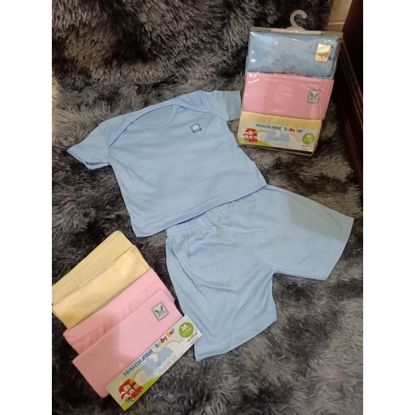 Setelan Baju Bayi Pendek / Nishikawa Baby Set Pendek ISI 3 PC