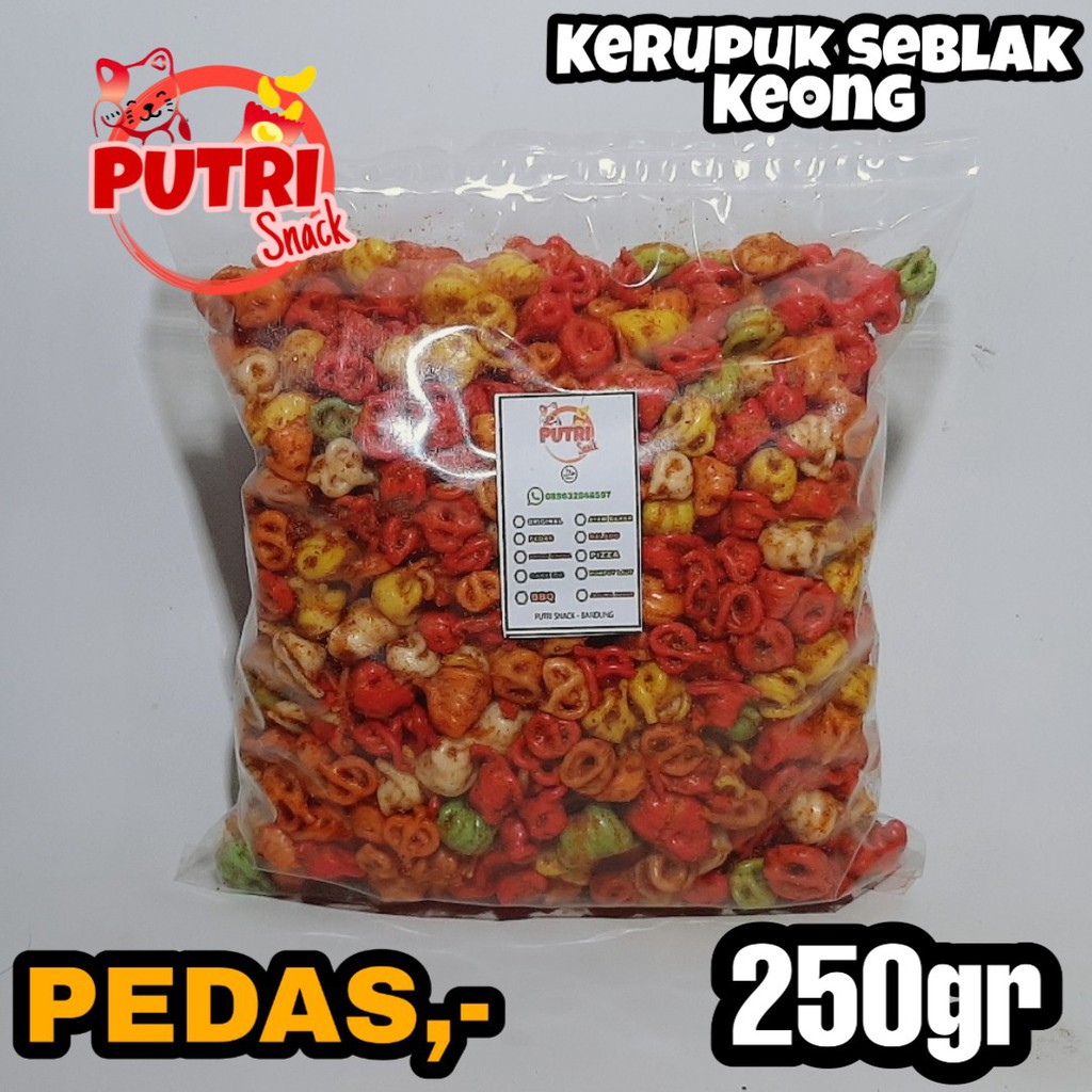 Kerupuk Keong Seblak Kering 250gr - Khas Putri Snack