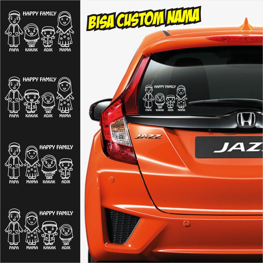 Sticker HAPPY FAMILY 5000/KARAKTER cutting sticker kaca mobil