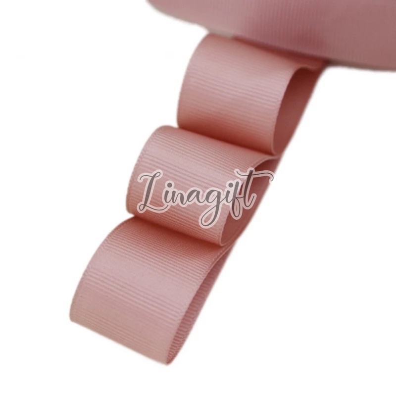 ( Minimum Order 50 Rol - GROSSIR ) Rol 20 Yard - PITA GROSGRAIN POLOS 1 INCH / 2.5 CM 1 IN