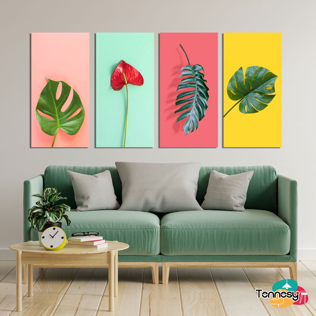 TENNESY HIASAN DINDING WALL DECOR DAUN TANAMAN 15x30CM PAJANGAN KAYU POSTER DEKORASI DINDING KAMAR TIDUR RUMAH LEAVES PLANTS