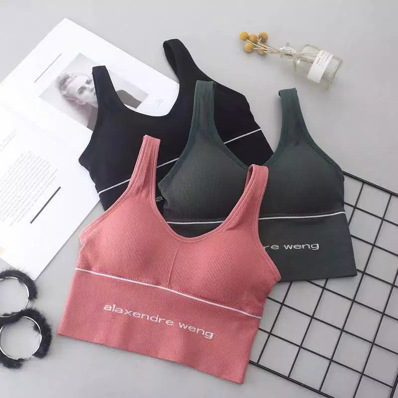 ☀ Sunly ☀ A021 SPORT BRA GYM BRA OLAHRAGA PUSH UP WANITA TANPA KAWAT ELASTIS SEXY IMPORT