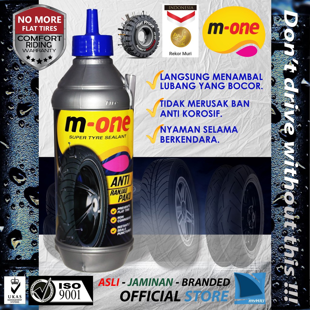 Cairan Ban 650 ml Anti Ranjau Paku Anti Bocor REKOR MURI - Tyre Sealant M-ONE