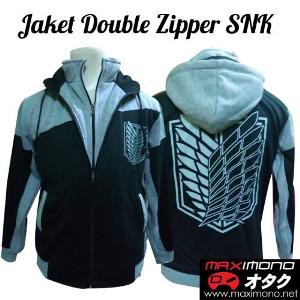 Promo JAKET SNK ATTACK ON TITAN DOUBLE ZIPPER   JAKET SWEATER ANIME TITAN DOUBLE ZIPPER Diskon