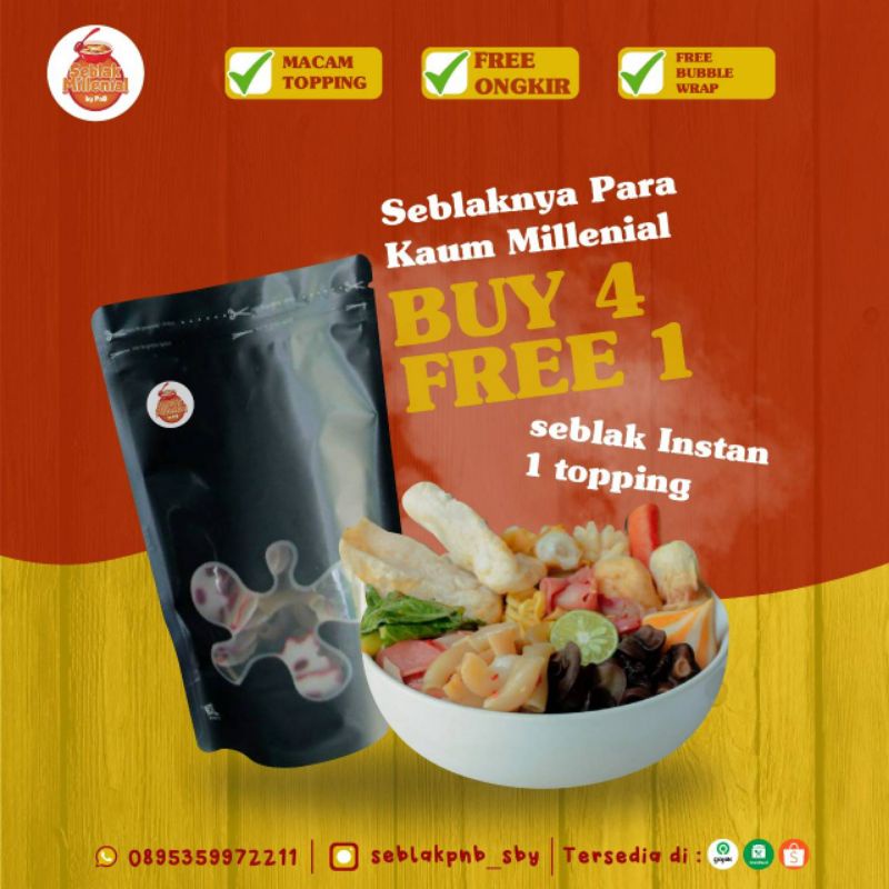 

SEBLAK INSTAN MILLENIAL ( 1 TOPPING SUKI )