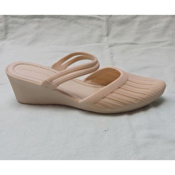 sandal sepatu jelly porto lady bat 36 40-Light cream/Nude