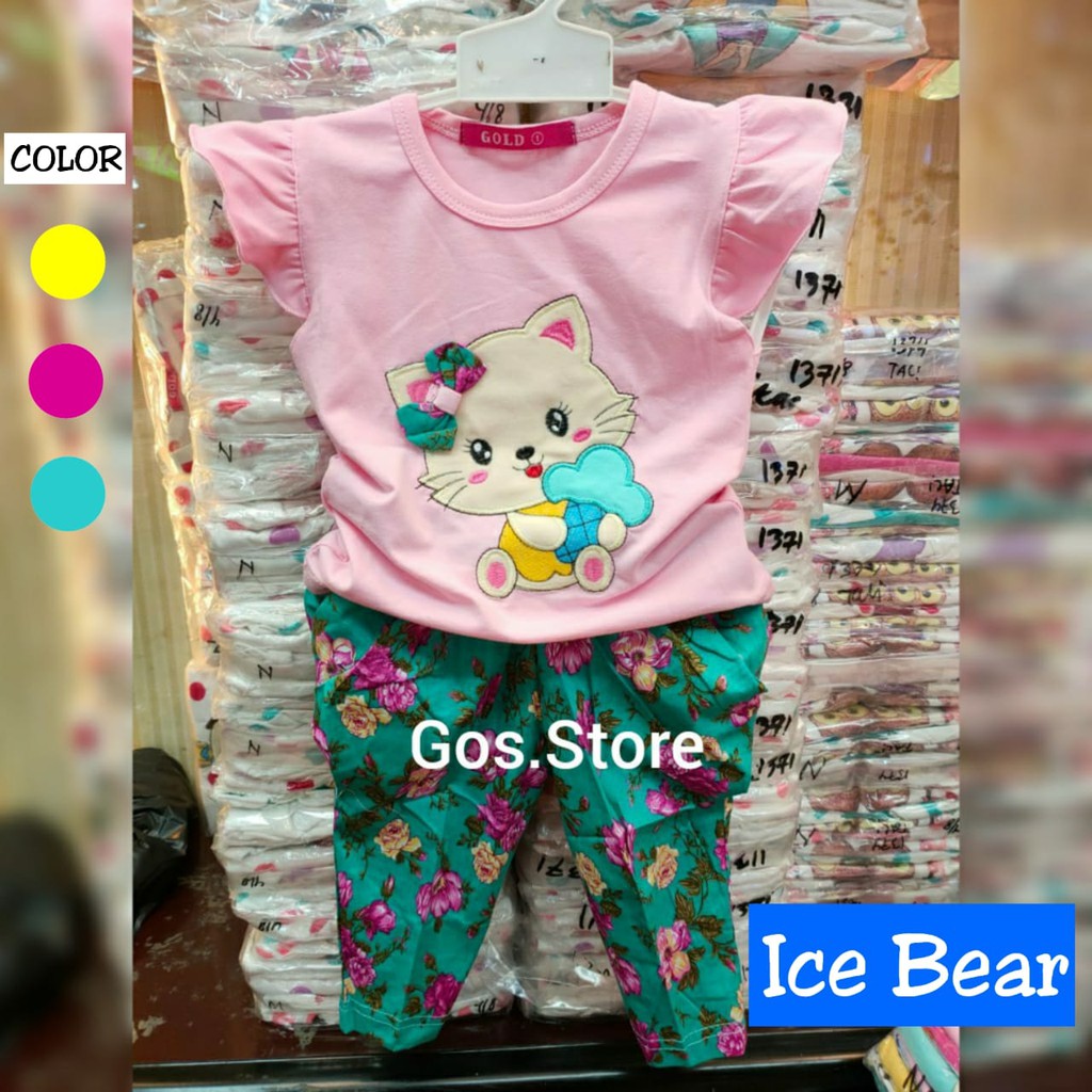 gos GOLD PJG Baju Anak Perempuan Setelan Kulot Panjang Kaos Lucu Anak Cewek