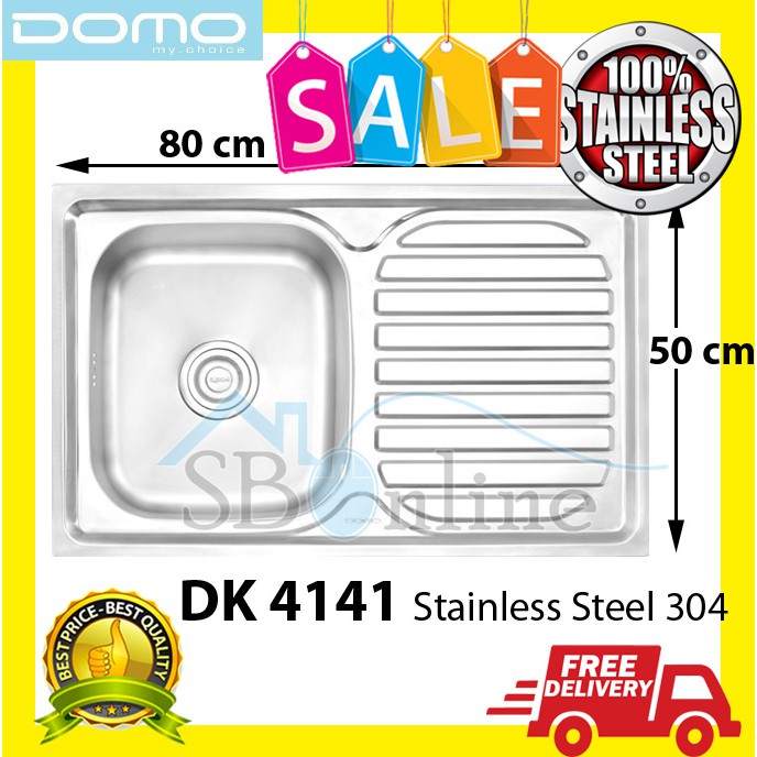 Kitchen Sink Wasbak DOMO DK 4141 Stainless Steel 304