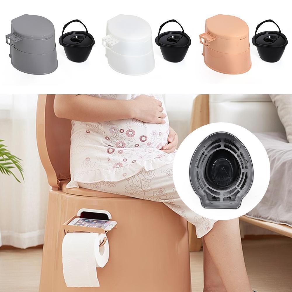 Chookyy Toilet Portable Hamil Commode Camping Dengan Holder Roll Kertas