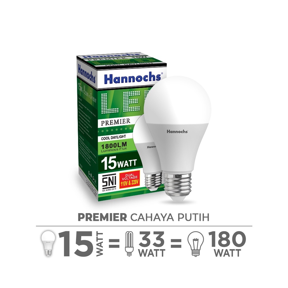 Hannochs Lampu LED Premier 15 Watt - Cahaya Putih