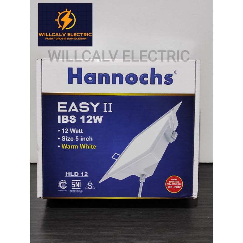 LAMPU DOWNLIGHT LED HANNOCHS EASY 2 KOTAK 12W 12WATT 12 W / LAMPU LED HANNOCHS EASY 2 KOTAK 12W 12 W